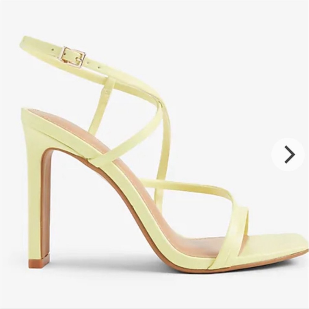 Express Strappy Heeled Sandal - lime green / yellow 7